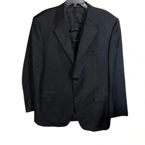 Canali Black Wool Suit Jacket Size EU 58R